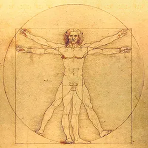 Homem Vitruviano, por Leonardo da Vinci