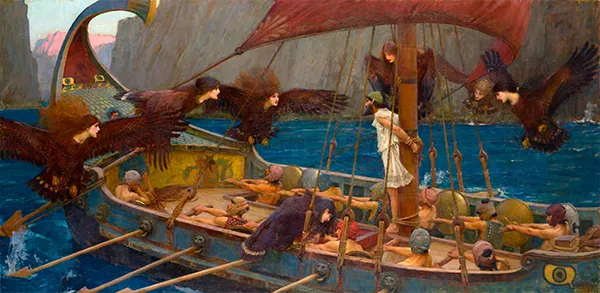 Ulisses e as Sereias - Arte de John William Waterhouse Ulisses e as Sereias - Arte de John William Waterhouse