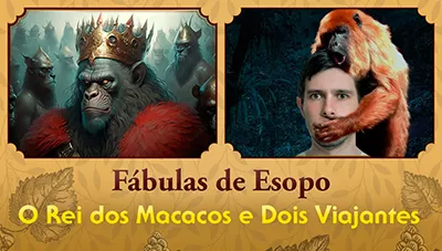 O Rei dos Macacos e Dois Viajantes - Fábulas de Esopo