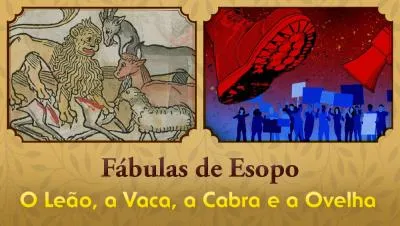 O Leão, a Vaca, a Cabra e a Ovelha - Fábulas de Esopo