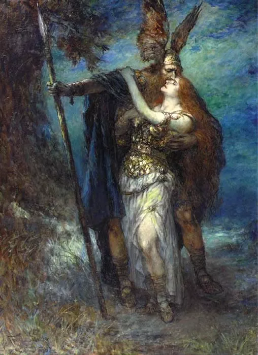 Imagem: Wotan e Brunnhilde, por Ferdinand Leeke