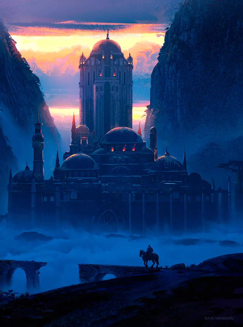 Castelo ao Amanhecer - Ilustração de Raja Nandepu