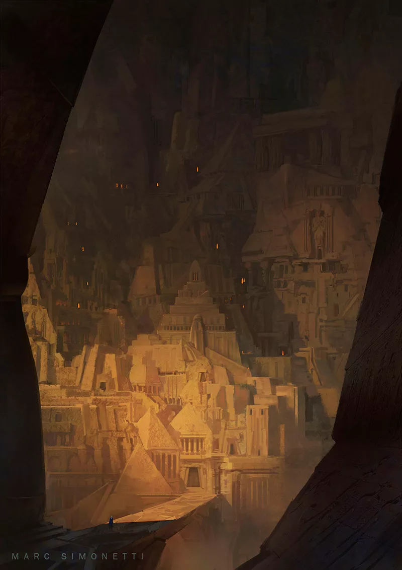 Cidade de Pedra - Ilustração de Marc Simonetti
