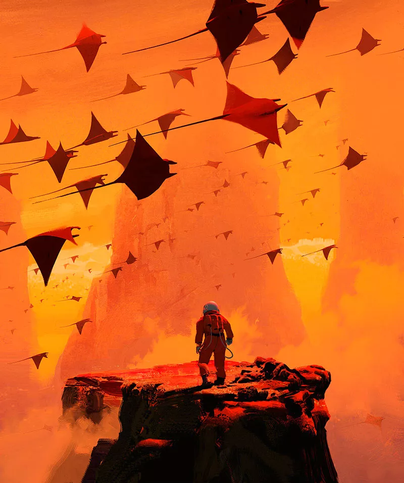 Revoada Alienígena - Ilustração de John J. Park