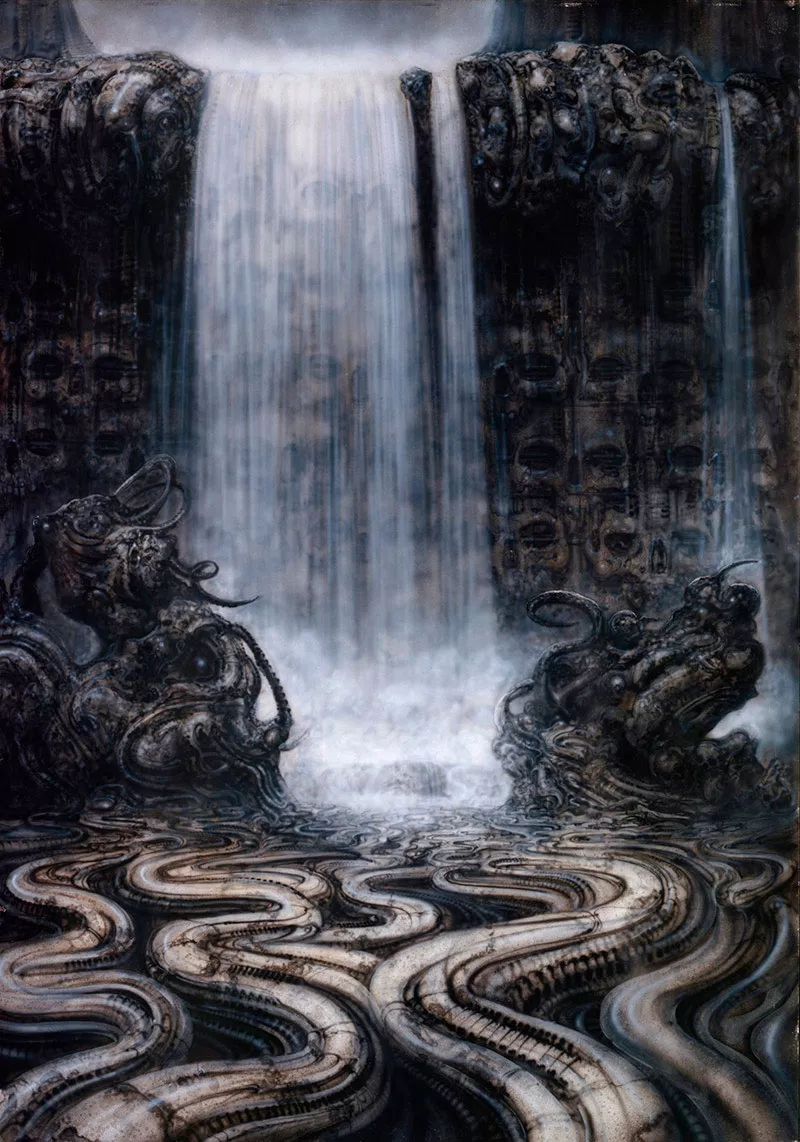 Paisagem Tecno-Natural - Ilustração de H. R. Giger