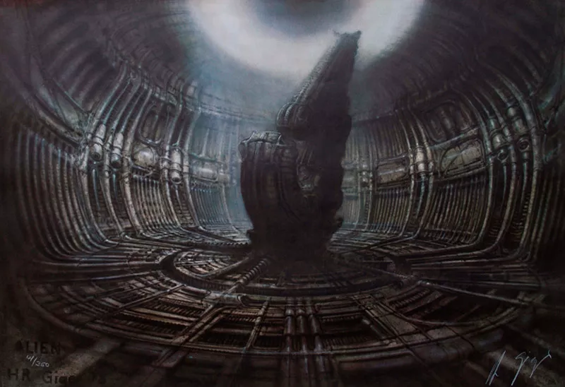 Ponte de Comando - Alien - Ilustração de H. R. Giger