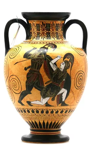 nfora aquiles matando pentesileia ceramica da grecia antiga 530 ac