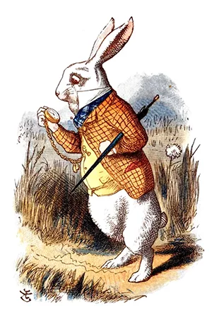 coelho branco por john tenniel alice no pais das maravilhas