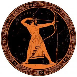 homem grego arco e flecha odisseia homero