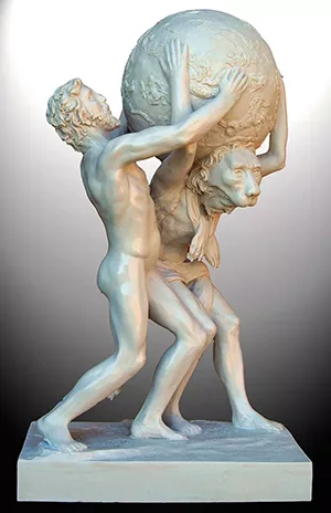 Hércules e Atlas segurando a Terra, por J.M. Félix Magdalena