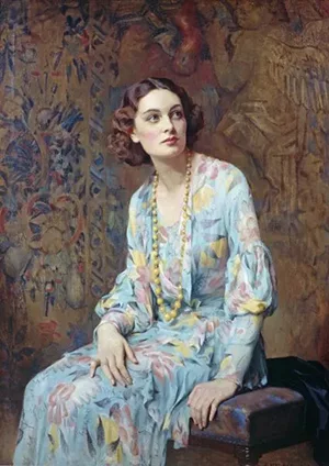Retrato de uma Dama - Pintura de Albert Henry Collings