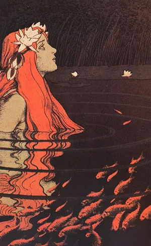 A Sereia no Lago de Peixes Dourados - Arte de Franz Hein