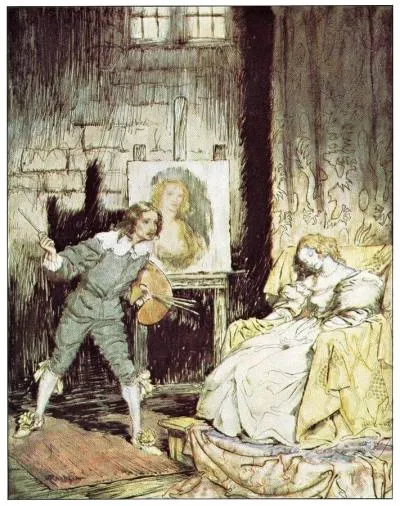 O Retrato Oval - Arte de Arthur Rackham O Retrato Oval - Arte de Arthur Rackham