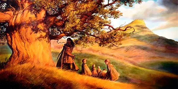 Aragorn e Hobbits - por John Howe | O Senhor dos Anéis