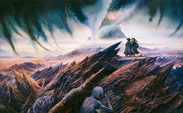 Frodo, Sam e Gollum em Mordor - por John Howe | O Senhor dos Anéis