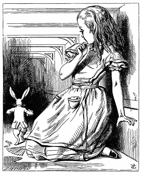 Alice e o Coelho - Alice no País das Maravilhas - John Tenniel