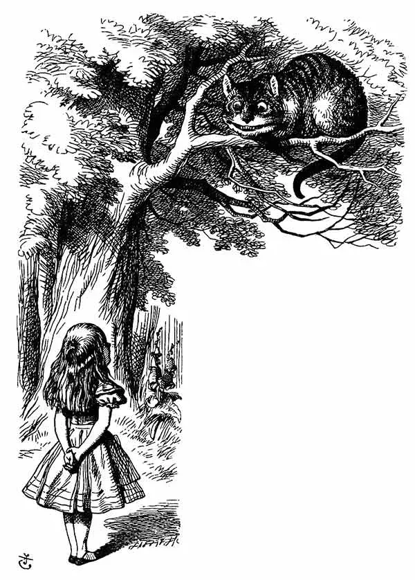 Gato de Cheshire - Alice no País das Maravilhas - John Tenniel