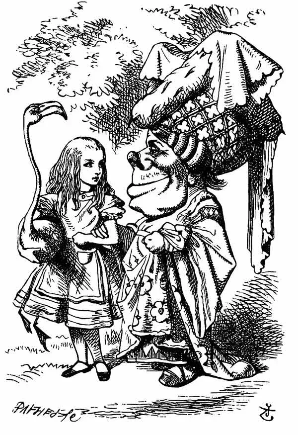 Alice e Rainha de Copas - Alice no País das Maravilhas - John Tenniel