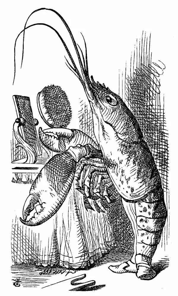 Lagosta - Alice no País das Maravilhas - John Tenniel