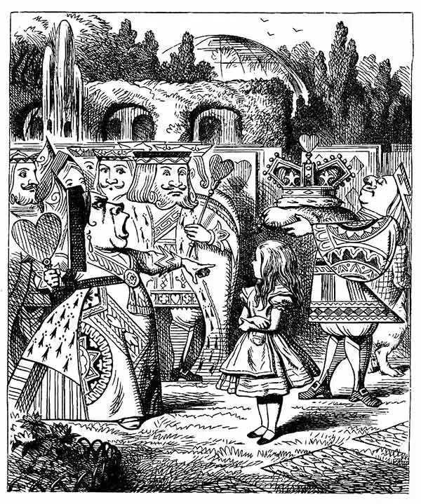 Alice e Rainha de Copas - Alice no País das Maravilhas - John Tenniel