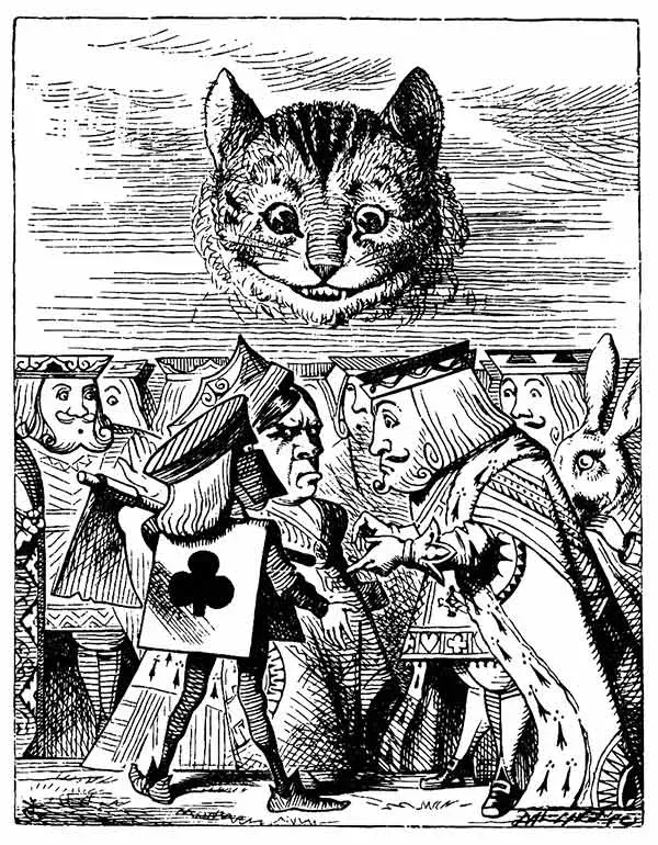 Gato de Chishire e Realeza - Alice no País das Maravilhas - John Tenniel