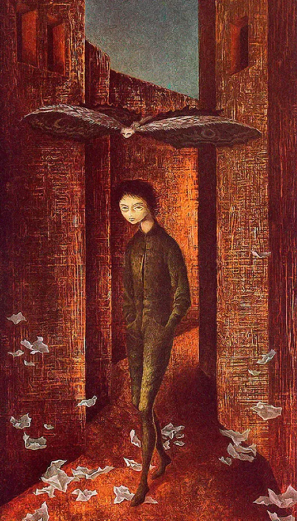 Menino e Borboleta - Remedios Varo