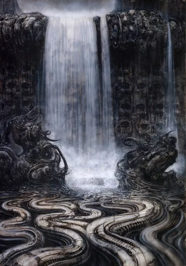 Cachoeira - Ilustração de H. R. Giger