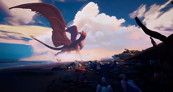 O Dragão na Praia - Ilustração de Tyler Smith