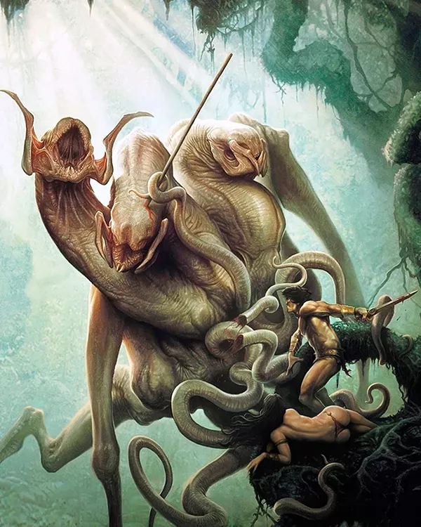 Monstro de Três Cabeças - Ilustração de Jerad S. Marantz
