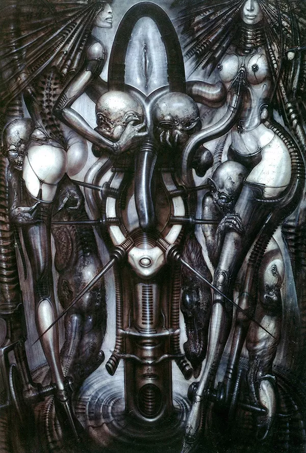 Abominações Mecânico-Orgânicas - Ilustração de H. R. Giger