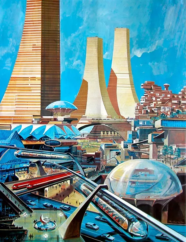 Cidade do Futuro - Ilustração de Klaus Bürgle