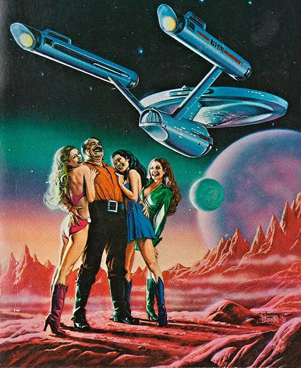 Star Trek Girls e Enterprise - Ilustração de Bob Larkin
