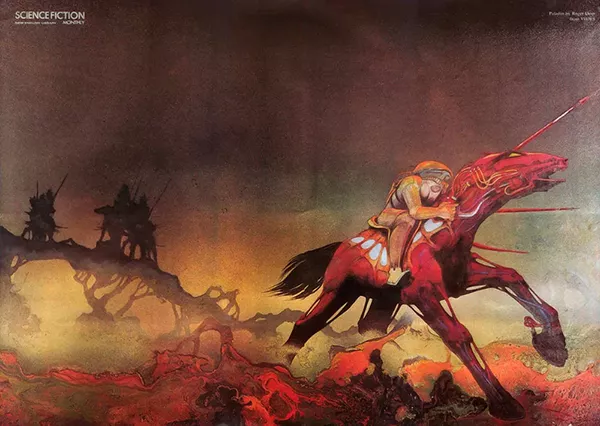 Cavalgada do Paladino Vermelho - Ilustração de Roger Dean