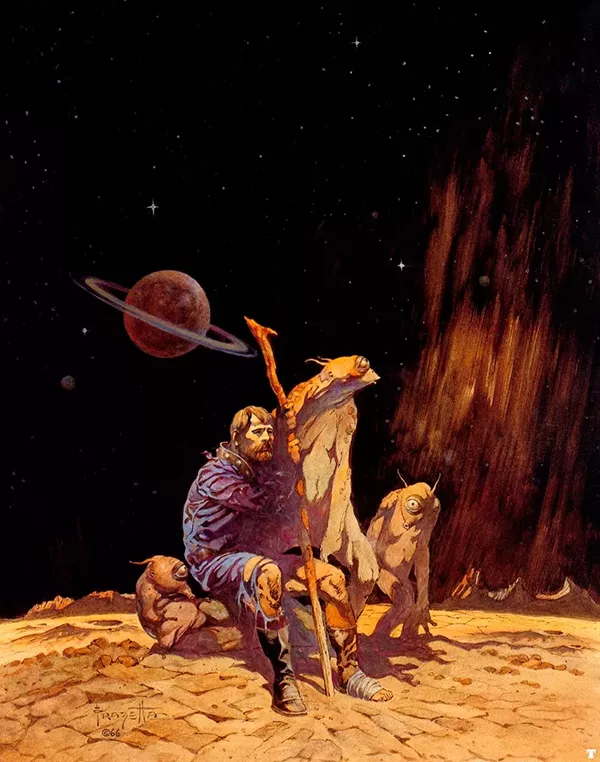 Náufrago Estelar - Ilustração de Frank Frazetta