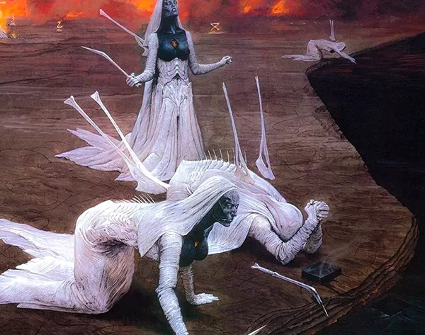 Sacerdotisas de Hades - Ilustração de Wayne Barlowe