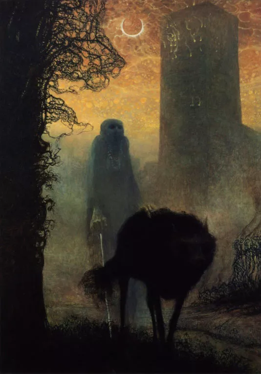 O Velho a Passear - Ilustração de Zdzislaw Beksinski