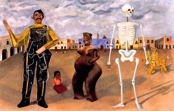 Quatro Habitantes do México (1938) - Pintura de Frida Kahlo