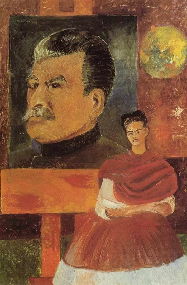Autorretrato com Stalin - Pintura de Frida Kahlo