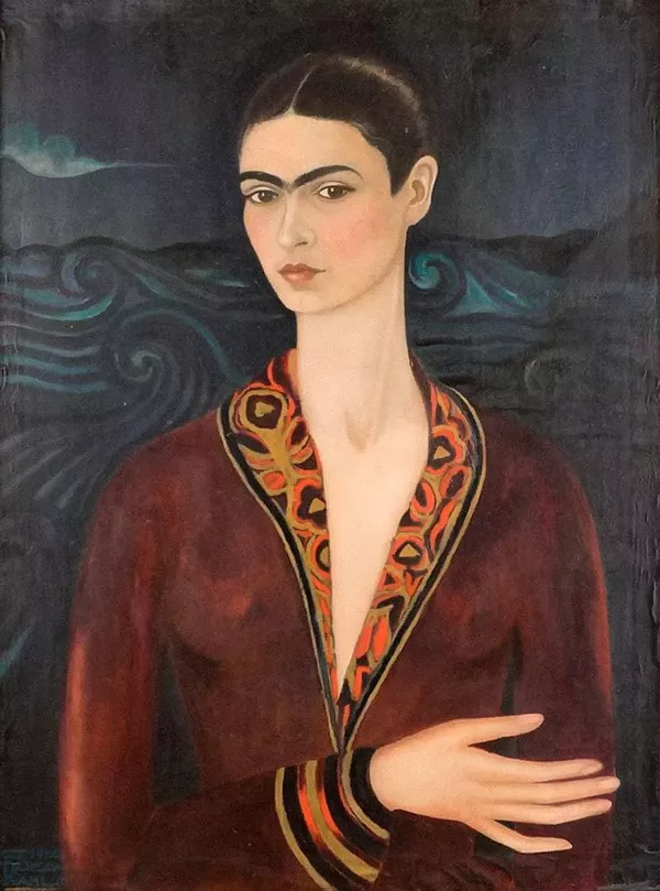 Autorretrato com Vestido de Veludo (1926) - Pintura de Frida Kahlo
