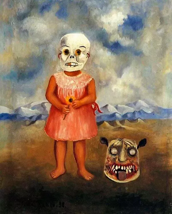 Garota com Máscara de Morte (1938) - Pintura de Frida Kahlo