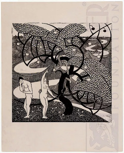 A Queda do Homem (1920) - Xilogravura - M. C. Escher