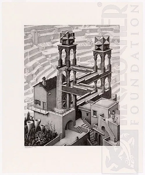 Cachoeira (1961) - Litogravura - M. C. Escher