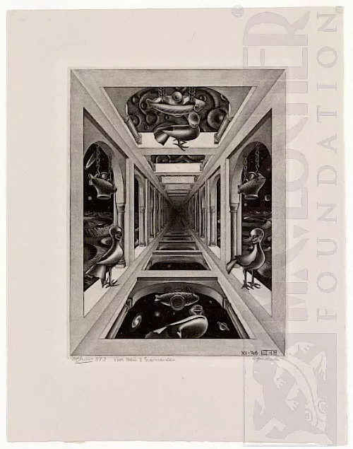 Galeria (1946) - Mezzotint - M. C. Escher
