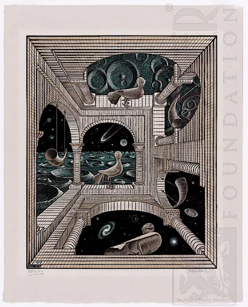 Outro Mundo (1947) - Xilogravura - M. C. Escher