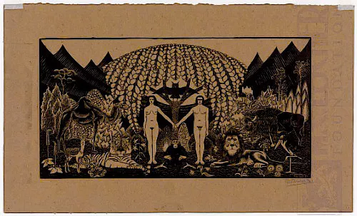 Paraíso (1920) - Xilogravura - M. C. Escher