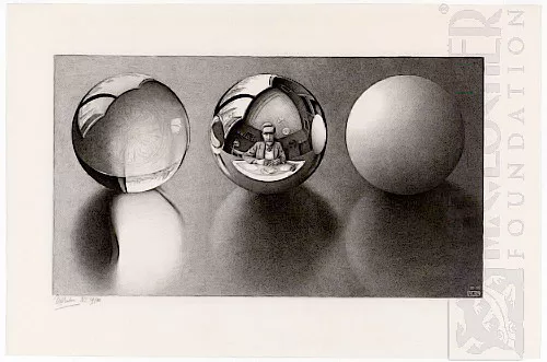 Três Esferas II (1946) - Litogravura - M. C. Escher