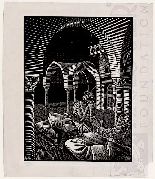 Sonho (Mantis Religiosa) (1935) - Litogravura - M. C. Escher