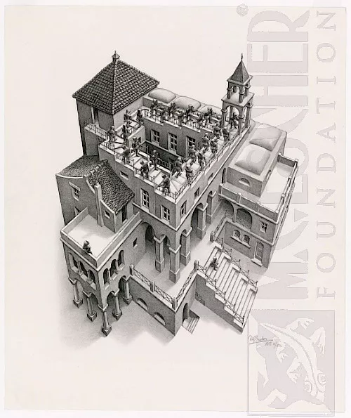 Subindo e Descendo (1960) - Litogravura - M. C. Escher