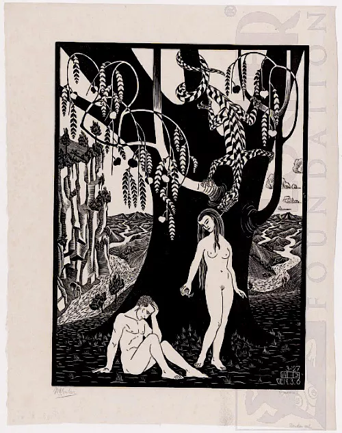 A Queda do Homem (1927) - Xilogravura - M. C. Escher