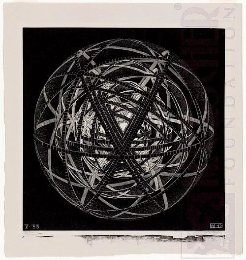 Anéis Concêntricos (1953) - Xilogravura - M. C. Escher